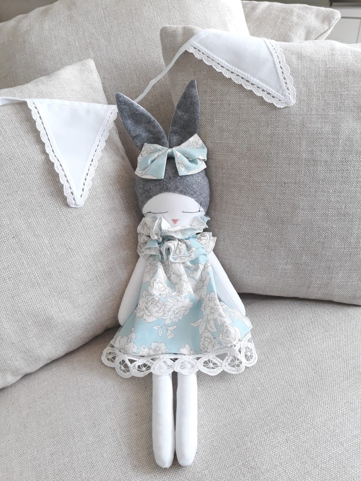 Bunny Doll Blue Dress Organic Cotton