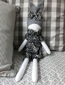 Bunny Doll Navy Romper Organic Cotton