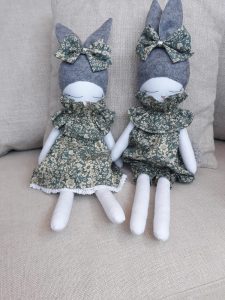 Bunny Doll Floral Green Dress Organic Cotton