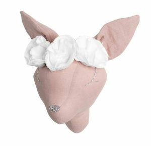 Deer Dusty Pink with White Flower Crown