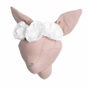 Deer Dusty Pink with White Flower Crown