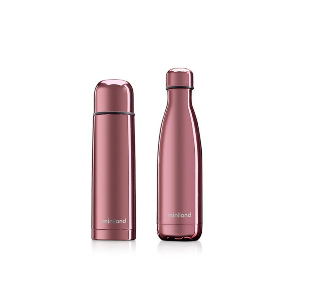 MyBaby & Me thermos and bottle by Miniland ROSE GOLD