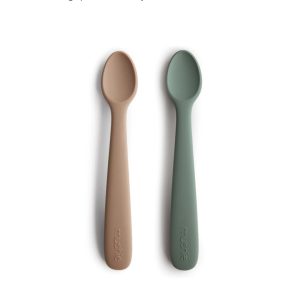 Silicone Feeding Spoons 2-Pack Dried Thyme/Natural