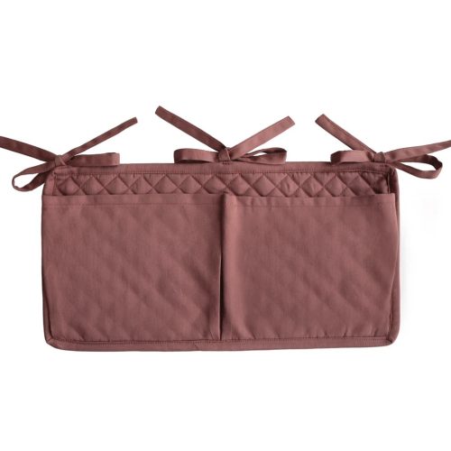 Baby bed storage pocket cognac