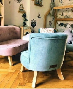 Mini Sofa Dusty Blue